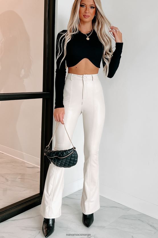 svart NanaMacs alltid i trøbbel langermet crop top 402NJ0206