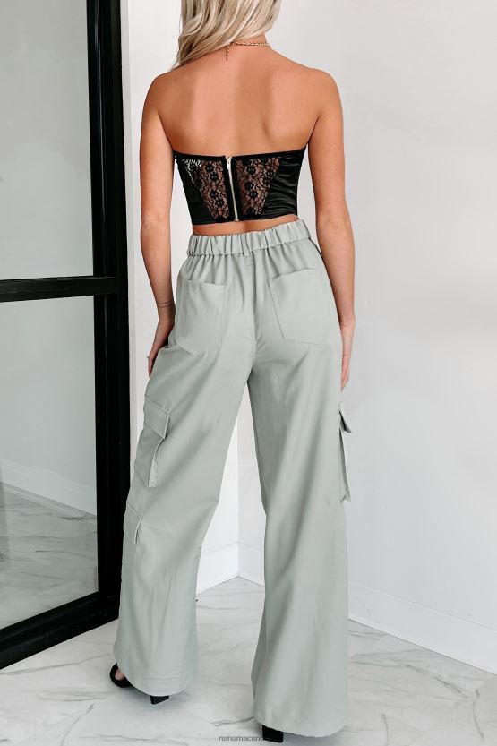 svart NanaMacs flørtende stroppeløs blondetopp 402NJ080