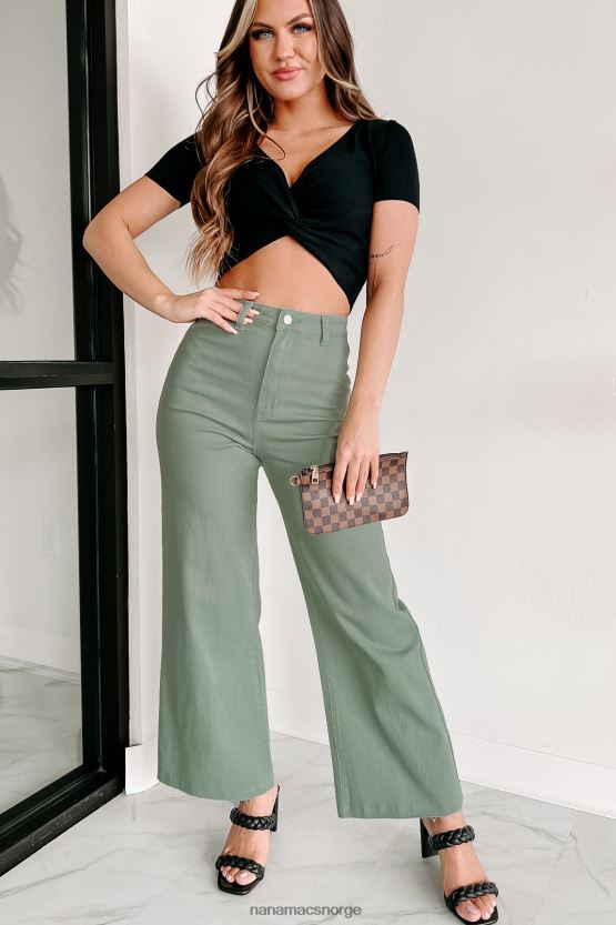 svart NanaMacs la deg rødmende vri-knute genser crop top 402NJ01149