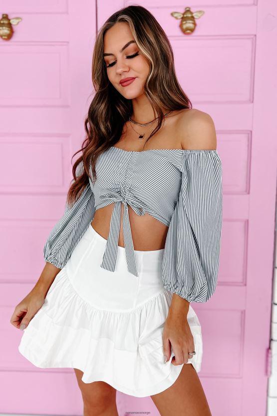 svart hvit NanaMacs sailor's delight stripete rynketopp 402NJ01481