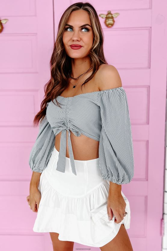 svart hvit NanaMacs sailor's delight stripete rynketopp 402NJ01481