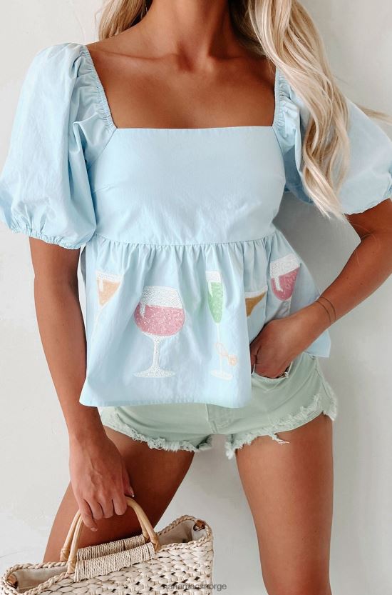 blå NanaMacs hurra for den glitterbroderte toppen 402NJ068