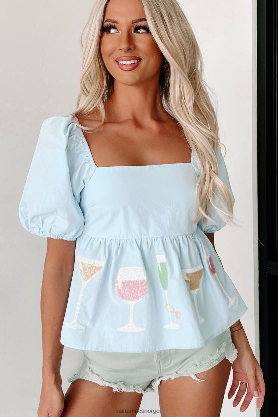 blå NanaMacs hurra for den glitterbroderte toppen 402NJ068