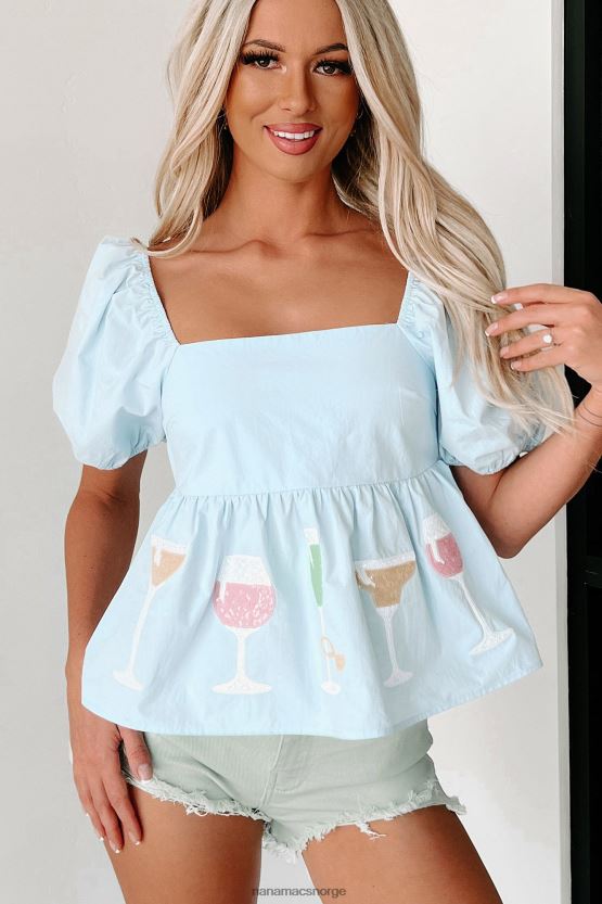 blå NanaMacs hurra for den glitterbroderte toppen 402NJ068