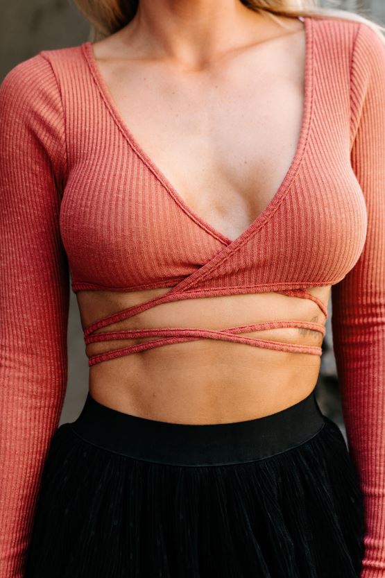 murstein NanaMacs fly south ribbet langermet wrap topp 402NJ0276