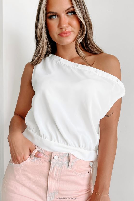 off white NanaMacs utenfor din kontroll asymmetrisk knapp detalj topp 402NJ02