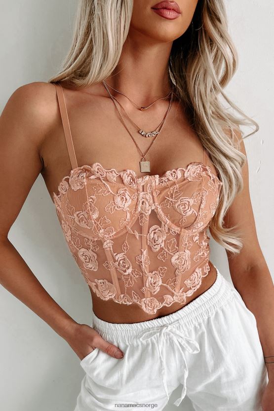rødme NanaMacs fristende skjebne floral mesh korsett topp 402NJ0118