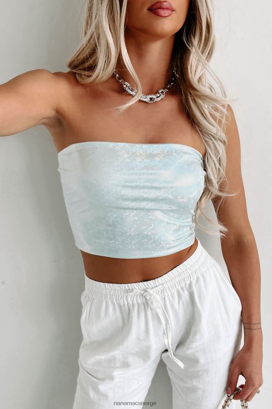 sølv NanaMacs space princess holografisk glitterrør topp 402NJ0119
