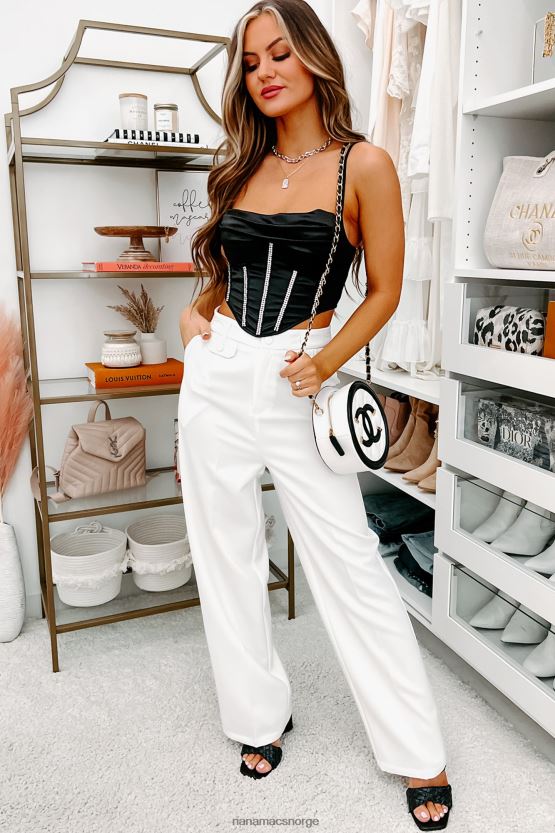 svart NanaMacs primadonna sateng rhinestone korsett topp 402NJ0237