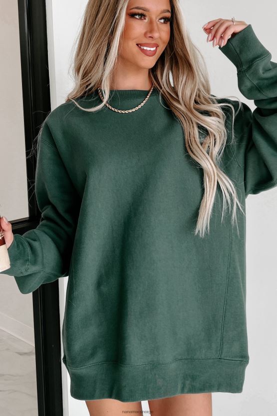 alpingrønt NanaMacs side ribbet tung vekt rund hals 402NJ0656