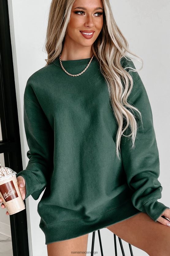 alpingrønt NanaMacs side ribbet tung vekt rund hals 402NJ0656