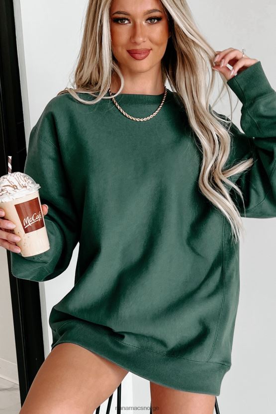 alpingrønt NanaMacs side ribbet tung vekt rund hals 402NJ0656