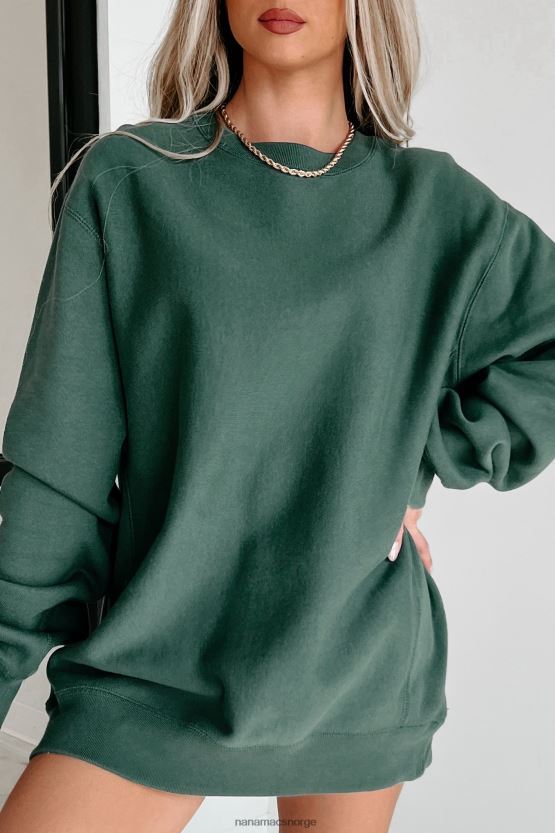 alpingrønt NanaMacs side ribbet tung vekt rund hals 402NJ0656