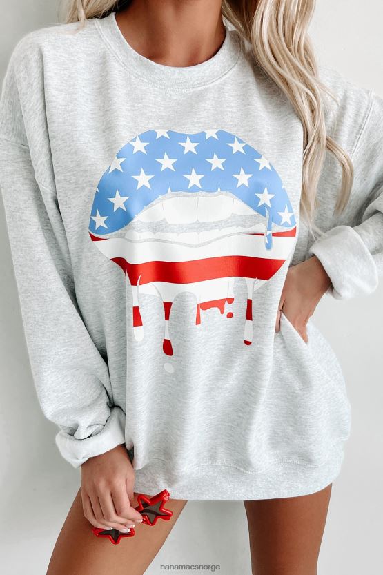 askegrå NanaMacs dryppende av stolthet grafisk crewneck 402NJ01007