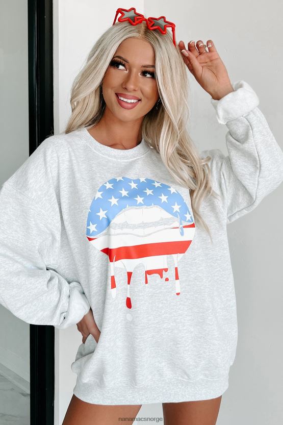 askegrå NanaMacs dryppende av stolthet grafisk crewneck 402NJ01007