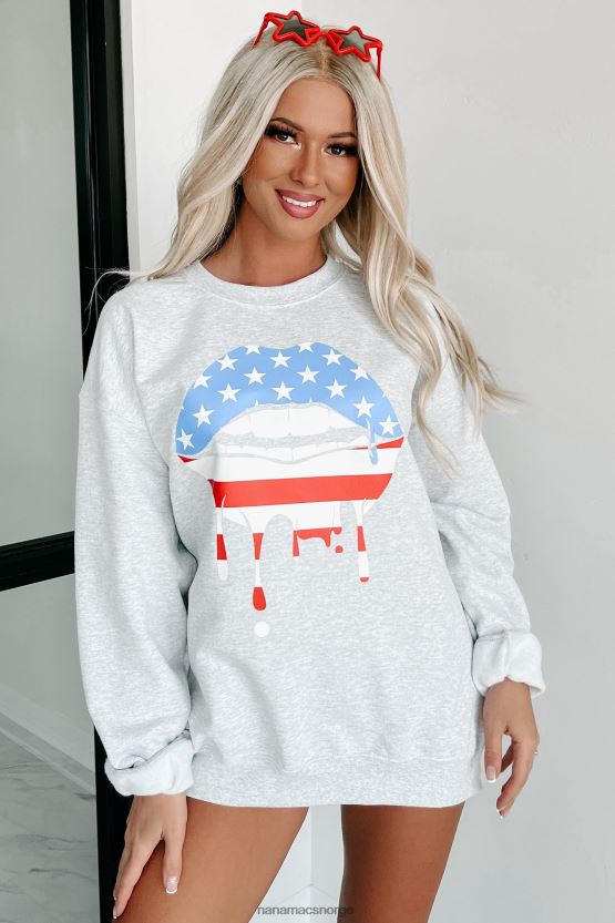 askegrå NanaMacs dryppende av stolthet grafisk crewneck 402NJ01007