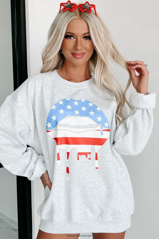 askegrå NanaMacs dryppende av stolthet grafisk crewneck 402NJ01007