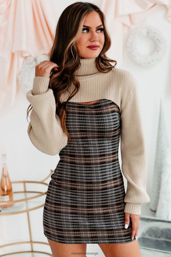 beige NanaMacs toxic touch ultra cropped genser med turtle neck 402NJ01499