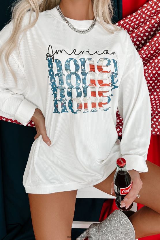 elfenbein NanaMacs søt amerikansk honning med ledning, grafisk crewneck 402NJ0807