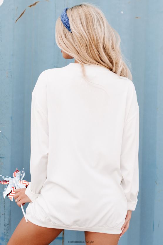 elfenbein NanaMacs voodoo rock festival med ledning med grafisk crewneck 402NJ0808