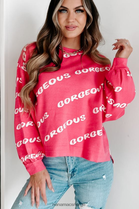 fuchsia NanaMacs nydelig genser med jenteprint 402NJ01731