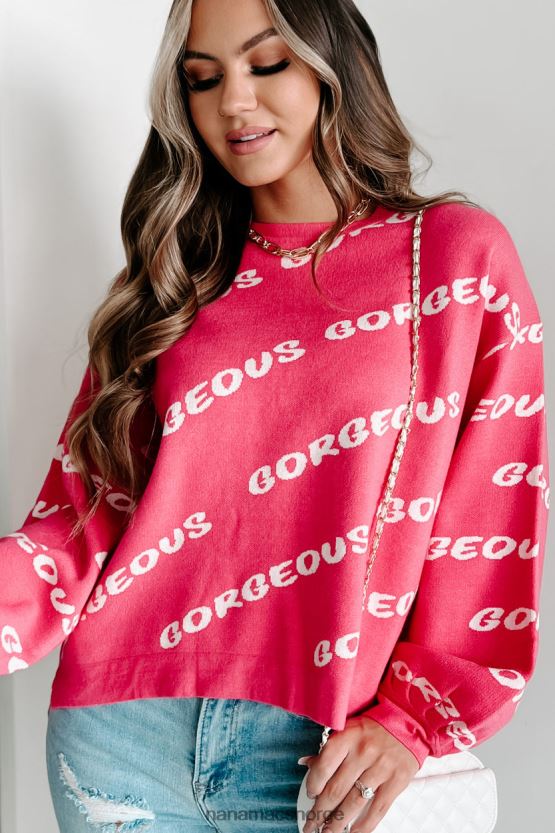 fuchsia NanaMacs nydelig genser med jenteprint 402NJ01731