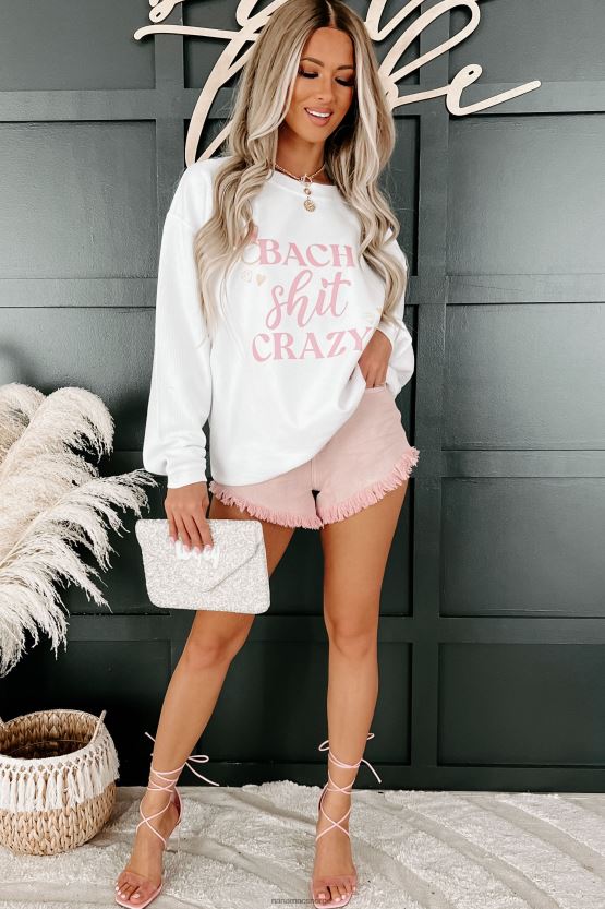 hvit NanaMacs bach shit crazy corded graphic crewneck 402NJ01028