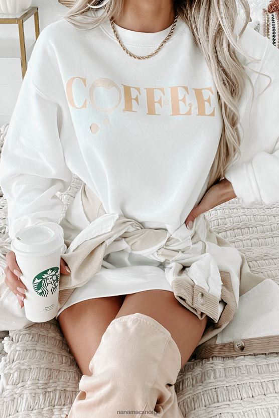 hvit NanaMacs kaffe hjelper grafikk - flere skjortealternativer 402NJ01053