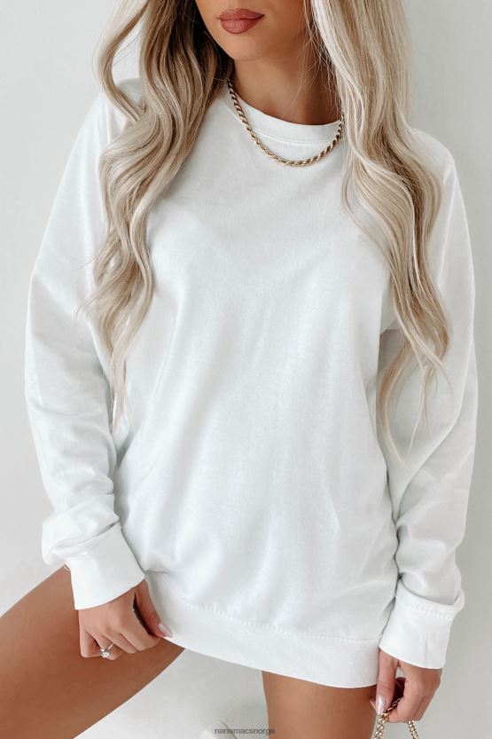 hvit NanaMacs lett raglanermer med rund hals 402NJ0653