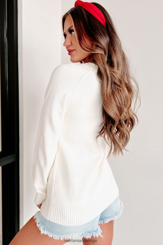 hvit NanaMacs rørt av kjærlighet grafisk genser 402NJ01717