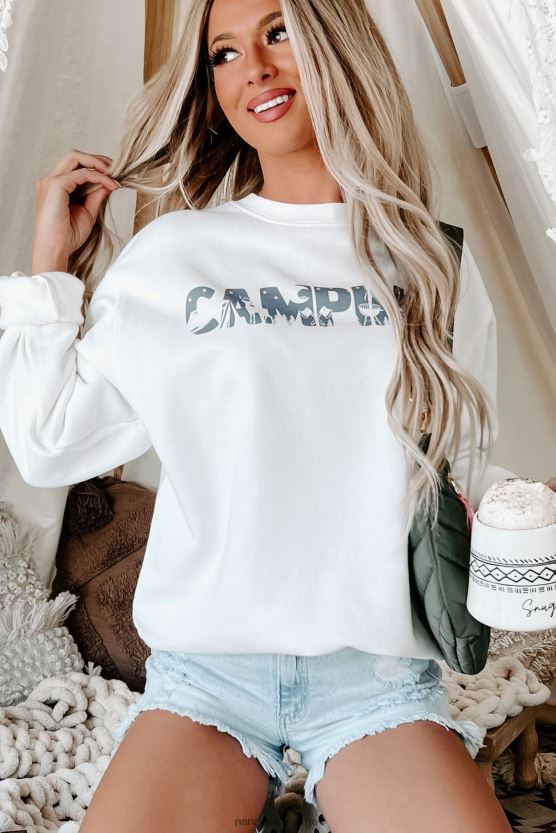 hvit/skifer NanaMacs let's camp grafikk - flere skjortealternativer 402NJ01070