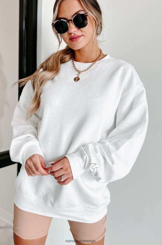 hvit/svart tekst-sleeve NanaMacs xoxo grafisk crewneck 402NJ01062