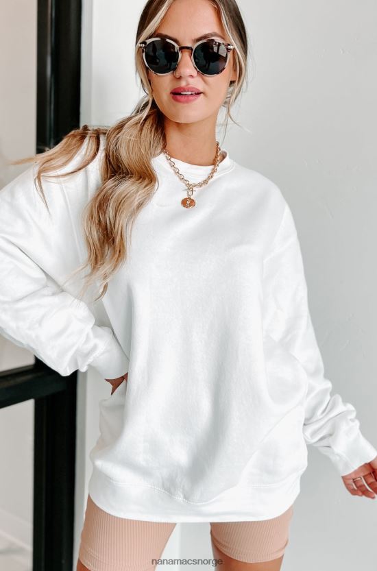 hvit/svart tekst-sleeve NanaMacs xoxo grafisk crewneck 402NJ01062