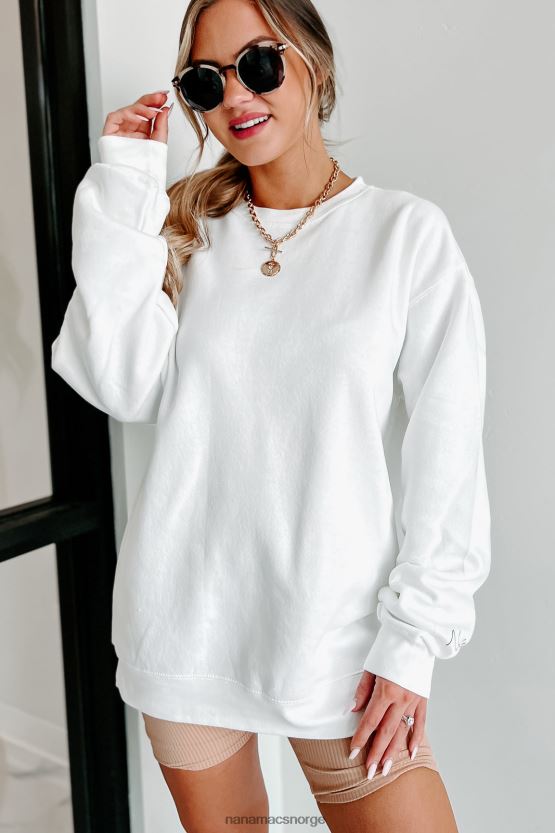 hvit/svart tekst-sleeve NanaMacs xoxo grafisk crewneck 402NJ01062