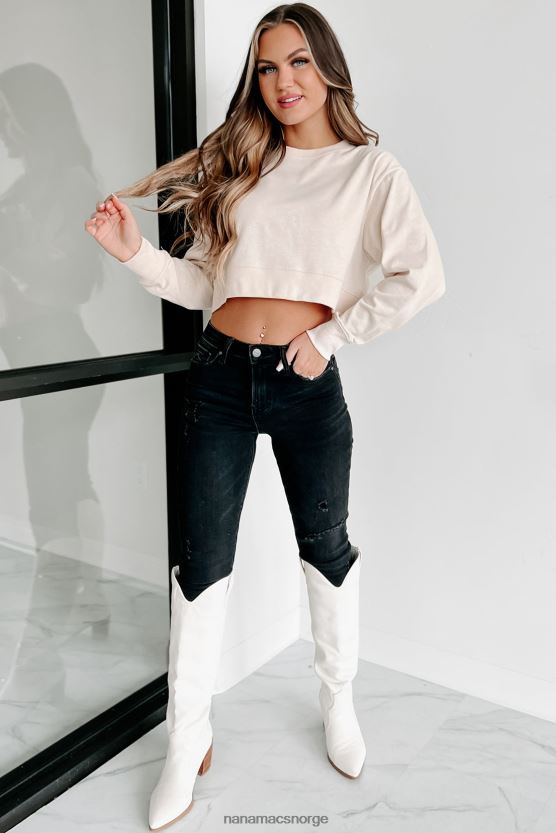 kokosnøttmelk NanaMacs lett cropped crewneck 402NJ0650