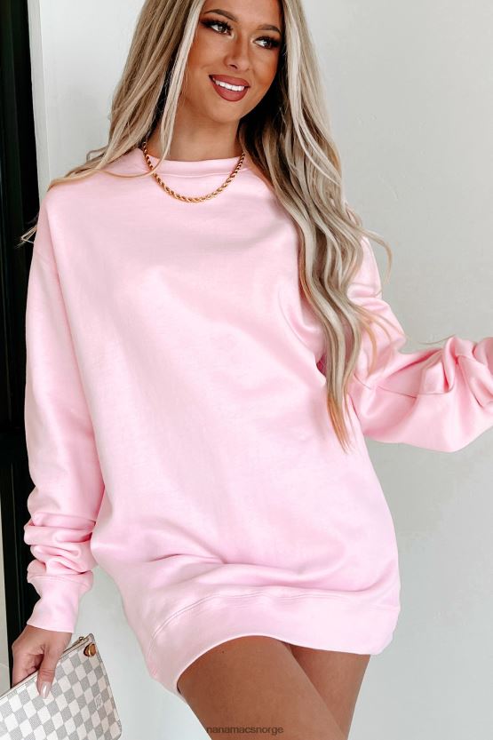 lyserosa NanaMacs genser med rund hals i mellomvekt 402NJ0667