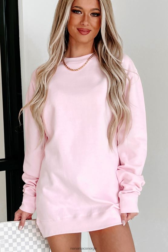 lyserosa NanaMacs genser med rund hals i mellomvekt 402NJ0667