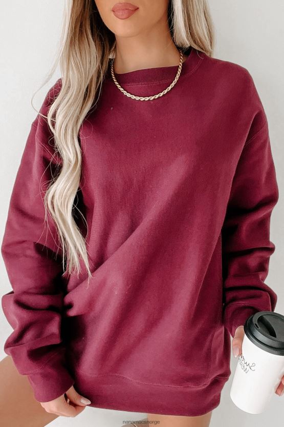 rødbrun NanaMacs side ribbet tung vekt rund hals 402NJ0654