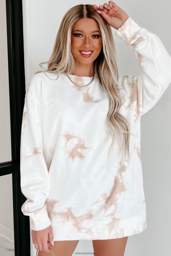 slipsfarge støvete rosa NanaMacs lett tie dye crewneck 402NJ0675