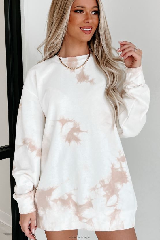 slipsfarge støvete rosa NanaMacs lett tie dye crewneck 402NJ0675