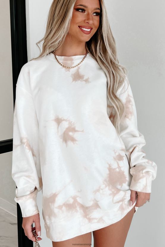 slipsfarge støvete rosa NanaMacs lett tie dye crewneck 402NJ0675