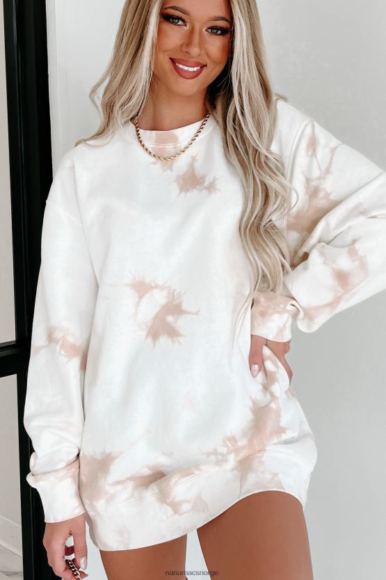 slipsfarge støvete rosa NanaMacs lett tie dye crewneck 402NJ0675