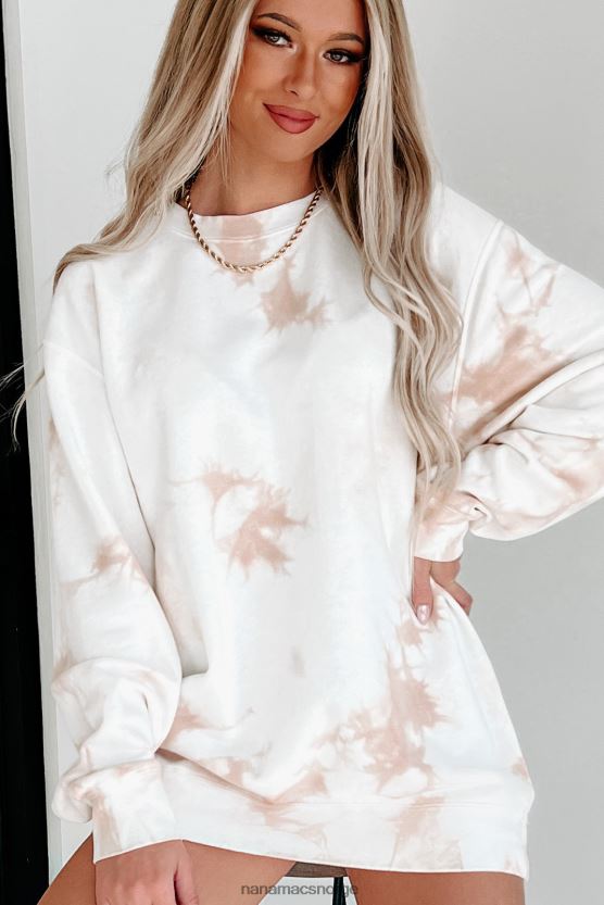 slipsfarge støvete rosa NanaMacs lett tie dye crewneck 402NJ0675