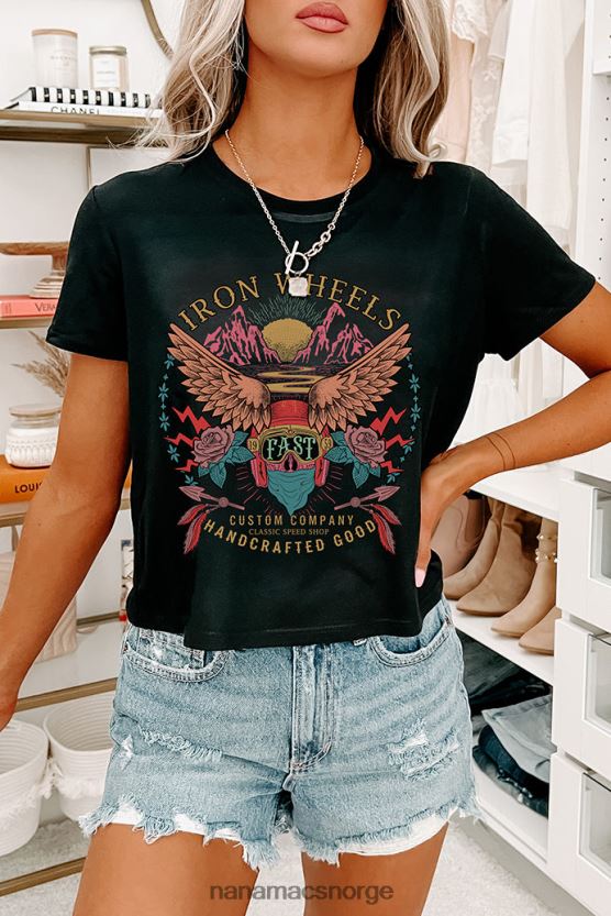 svart NanaMacs jern hjul grafisk flere skjorte alternativer 402NJ01004