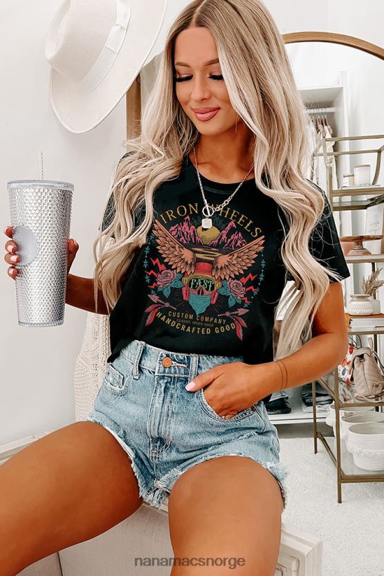 svart NanaMacs jern hjul grafisk flere skjorte alternativer 402NJ01004