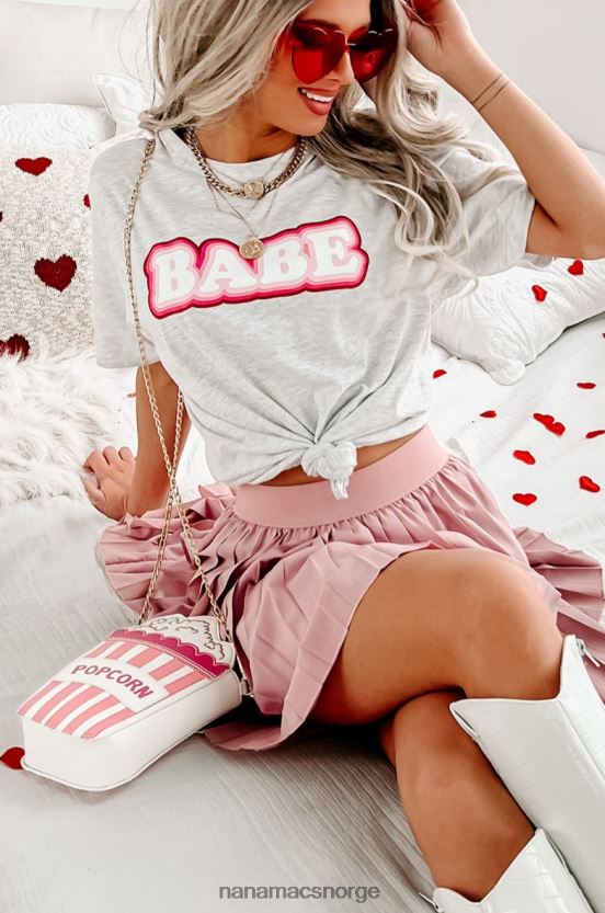 aske NanaMacs retro "babe" grafisk t-skjorte (aske) 402NJ01099