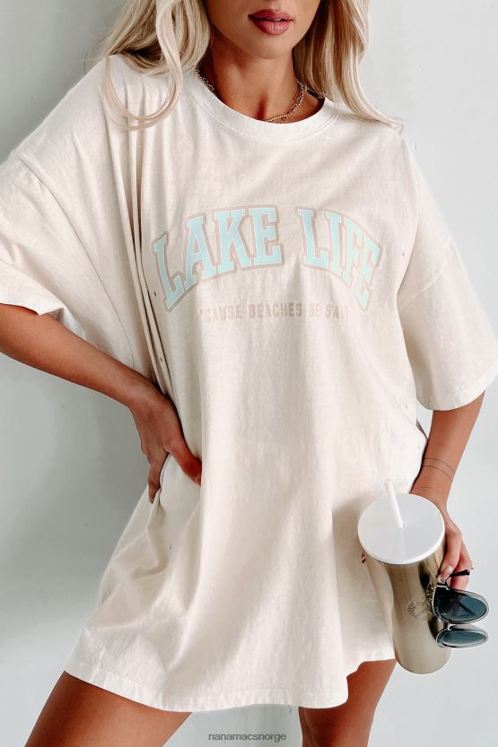 bein NanaMacs Lake lifesized distressed grafisk t-skjorte 402NJ0834