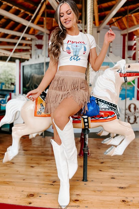 fransk vanilje NanaMacs merica babe beskåret grafisk t-skjorte 402NJ0847