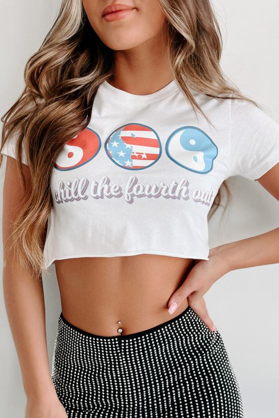 hvit NanaMacs chill den fjerde ut rå hem grafisk beskjæring tee 402NJ0798