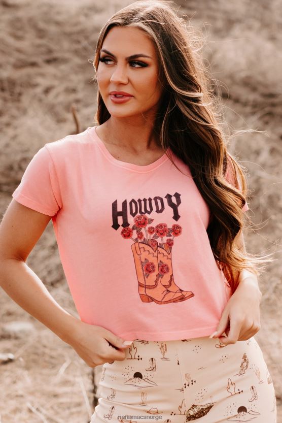 korall NanaMacs vis meg støvlene dine overdimensjonert grafisk t-skjorte 402NJ0856